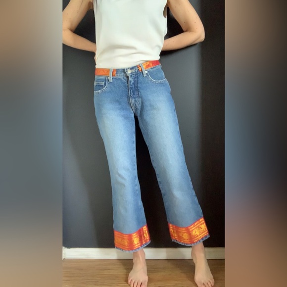 Vintage Santa Barbara Jeans Boho Cropped Flare - Picture 4 of 10